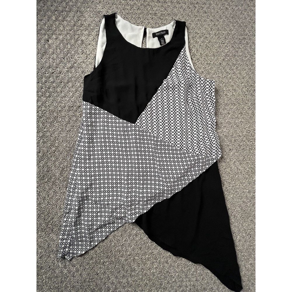 White‎ House Black Market Medium Asymmetrical Hem Sleeveless Top